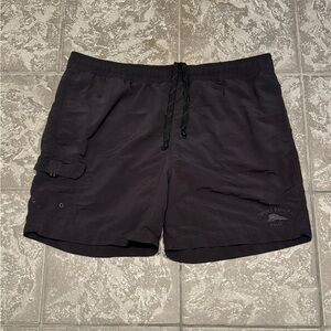 Tommy Bahamas Men's Board Surf Short Black Lined Lyon Large 6" Inseam